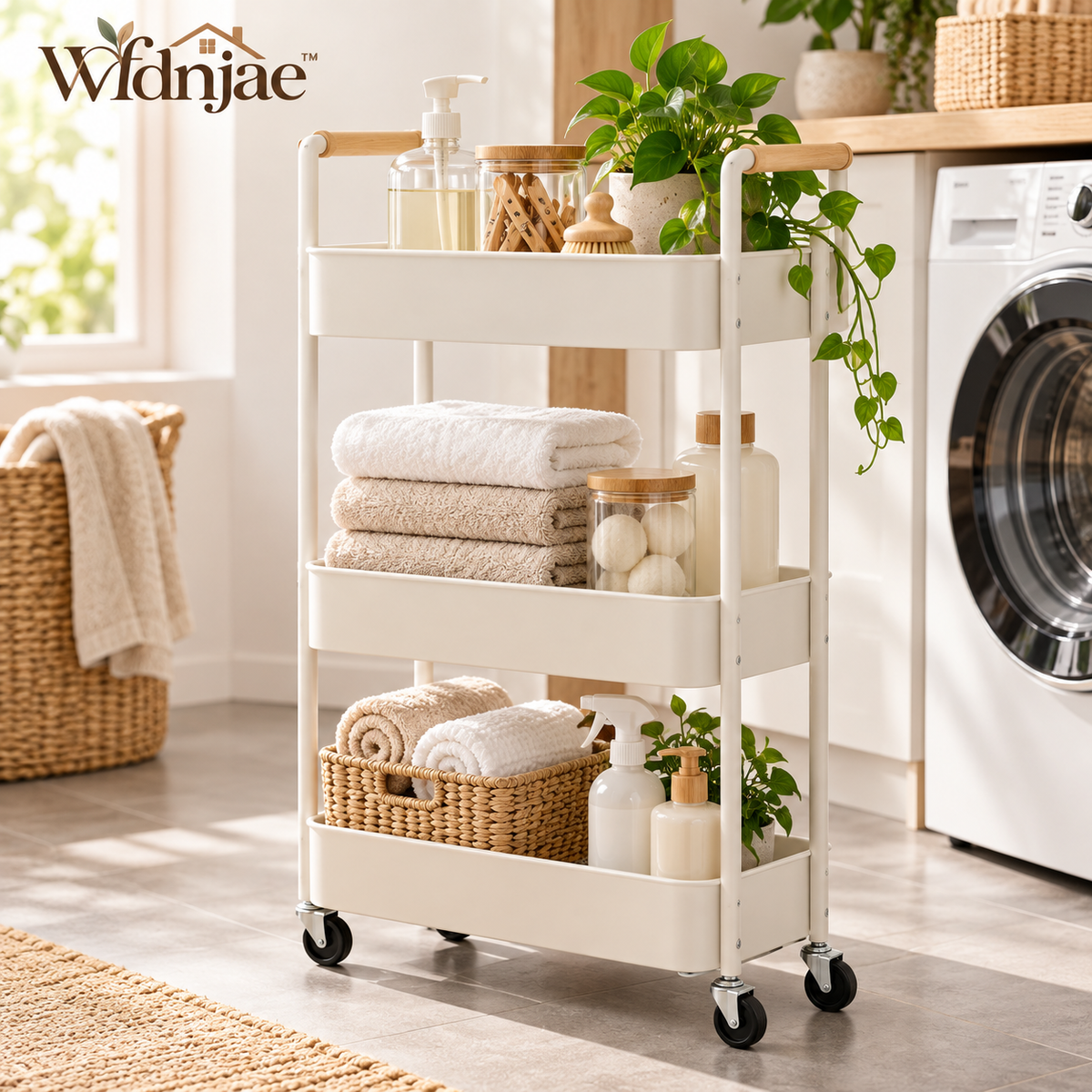 Wfdnjae™ Elin Three-Tier Rolling Utility Cart