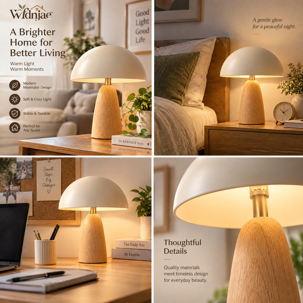 Wfdnjae™ Nordic Glow Dimmable Mushroom Table Lamp — main view