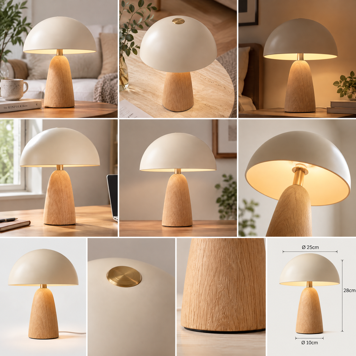 Wfdnjae™ Nordic Glow Dimmable Mushroom Table Lamp — detail view 2