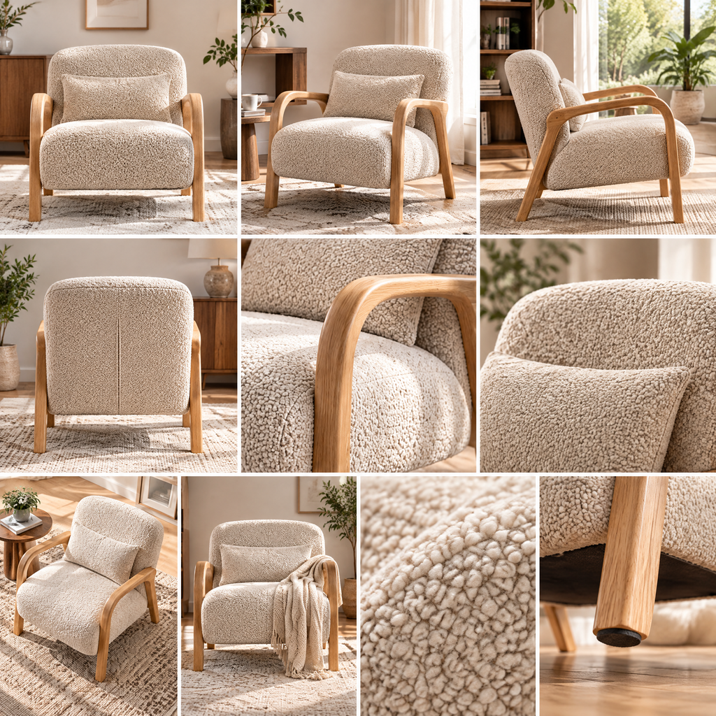 Wfdnjae™ Haven Bouclé Accent Lounge Chair — main view