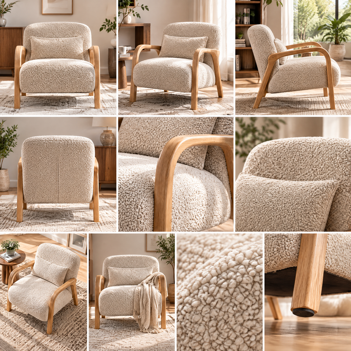 Wfdnjae™ Haven Bouclé Accent Lounge Chair — main view