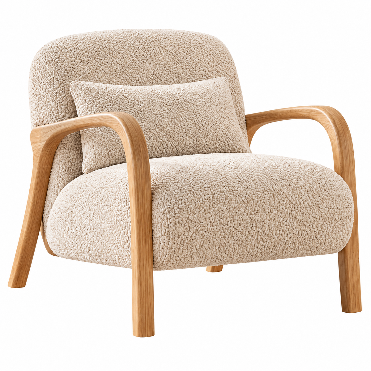 Wfdnjae™ Haven Bouclé Accent Lounge Chair — detail view 1