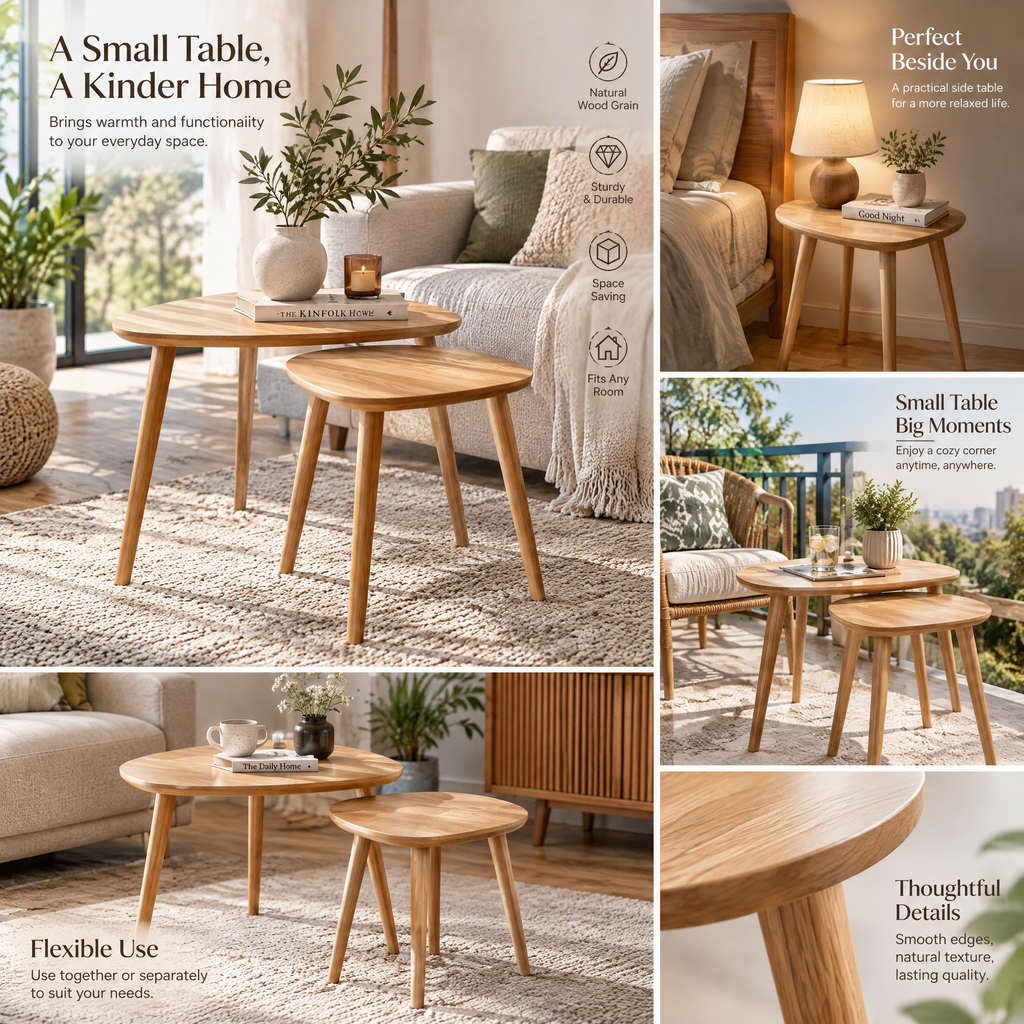 Wfdnjae™ Sora Light Oak Nesting Side Tables — Set of 2 — detail view 1