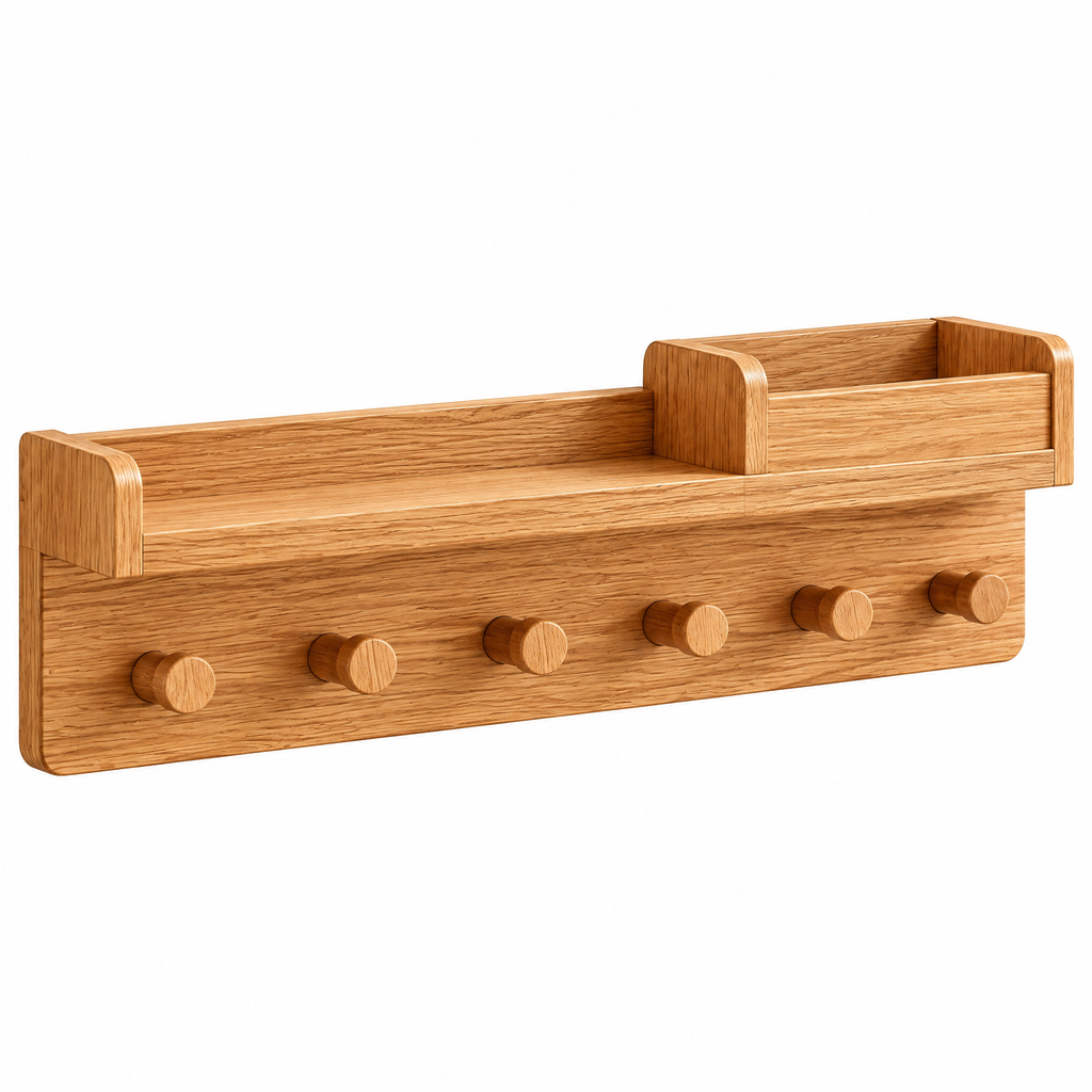 Wfdnjae™ Alder Wall-Mounted Entryway Organizer with Hooks — detail view 1